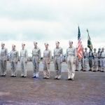 Panamá - Instrutores americanos perfilados durante cerimônia de encerramento das atividades do Grupo .
Foto: John W. Buyers
